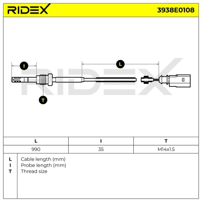 Czujnik temperatury spalin RIDEX 3938E0108 3938E0108 - foto 5