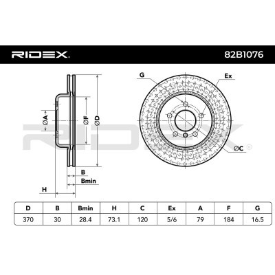 Tarcza hamulcowa RIDEX 82B1076 82B1076 - foto 6