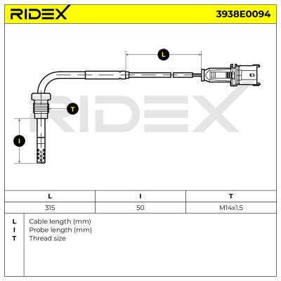 Czujnik temperatury spalin RIDEX 3938E0094 3938E0094 - foto 6