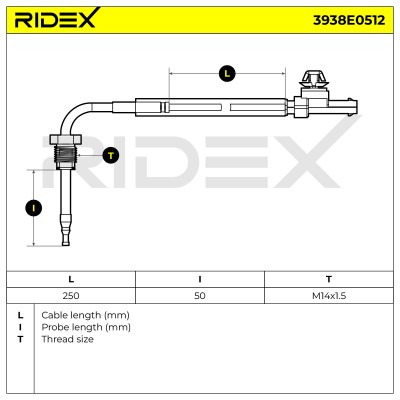 Czujnik temperatury spalin RIDEX 3938E0512 3938E0512 - foto 6