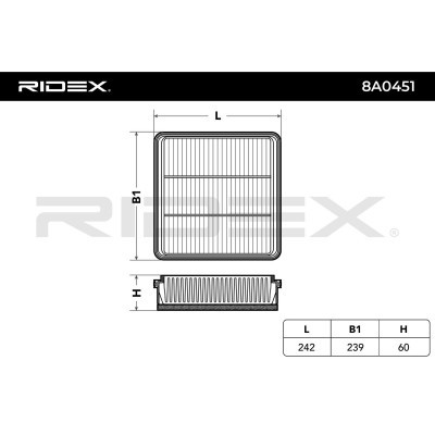 Filtr Powietrza RIDEX 8A0451 8A0451 - foto 6