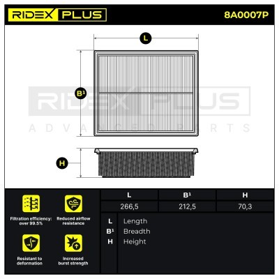 Filtr Powietrza RIDEX 8A0007P 8A0007P - foto 7