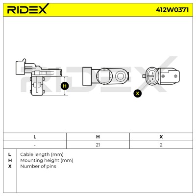 Czujnik ABS RIDEX 412W0371 412W0371 - foto 5