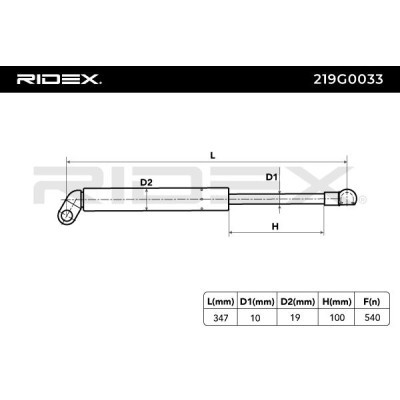Amortyzator Pokrywy Bagażnika RIDEX 219G0033 219G0033 - foto 5