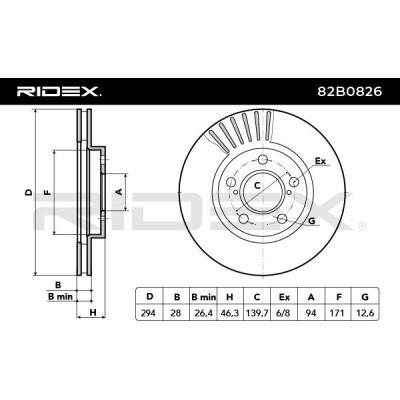 Tarcza hamulcowa RIDEX 82B0826 82B0826 - foto 5