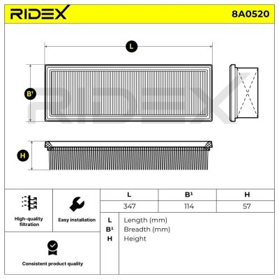 Filtr Powietrza RIDEX 8A0520 8A0520 - foto 4