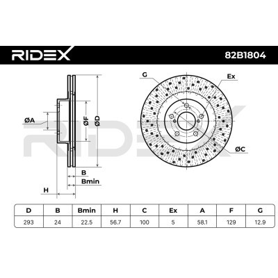 Tarcza hamulcowa RIDEX 82B1804 82B1804 - foto 4
