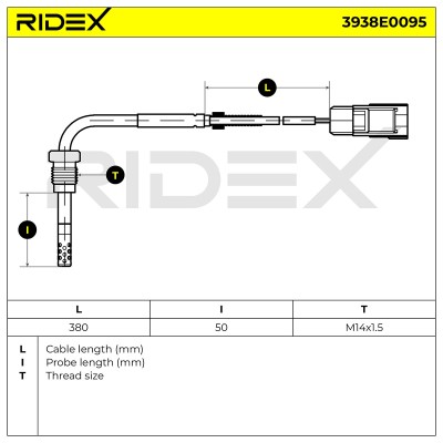 Czujnik temperatury spalin RIDEX 3938E0095 3938E0095 - foto 6