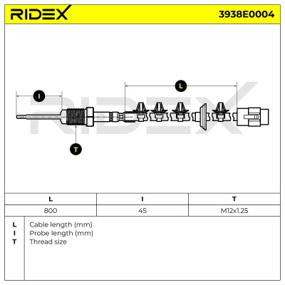 Czujnik temperatury spalin RIDEX 3938E0004 3938E0004 - foto 7