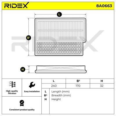 Filtr Powietrza RIDEX 8A0663 8A0663 - foto 6