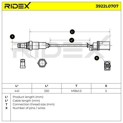 Sonda Lambda RIDEX 3922L0707 3922L0707 - foto 7