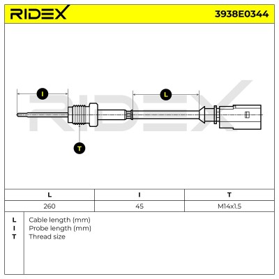 Czujnik temperatury spalin RIDEX 3938E0344 3938E0344 - foto 6