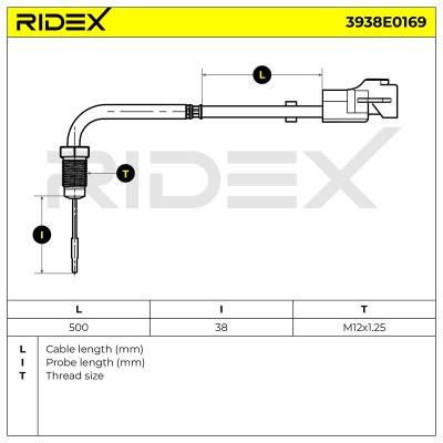 Czujnik temperatury spalin RIDEX 3938E0169 3938E0169 - foto 6