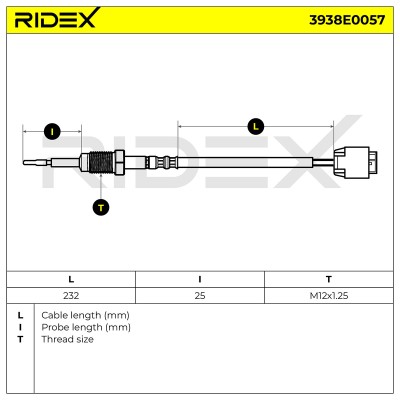 Czujnik temperatury spalin RIDEX 3938E0057 3938E0057 - foto 6