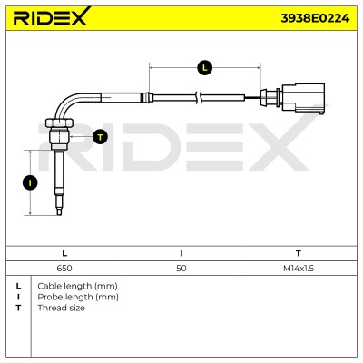 Czujnik temperatury spalin RIDEX 3938E0224 3938E0224 - foto 6