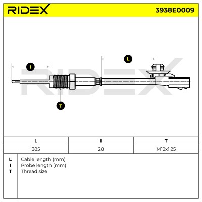 Czujnik temperatury spalin RIDEX 3938E0009 3938E0009 - foto 6