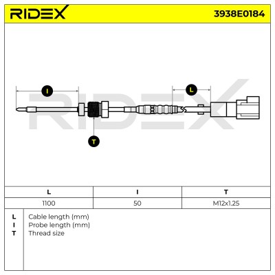Czujnik temperatury spalin RIDEX 3938E0184 3938E0184 - foto 6