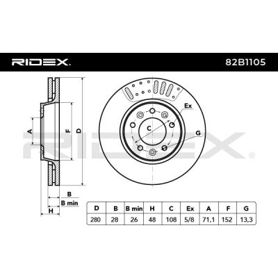 Tarcza hamulcowa RIDEX 82B1105 82B1105 - foto 3