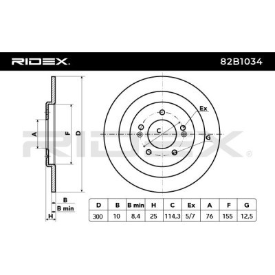 Tarcza hamulcowa RIDEX 82B1034 82B1034 - foto 3