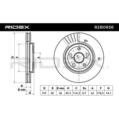 Tarcza hamulcowa RIDEX 82B0856 82B0856 - foto 3