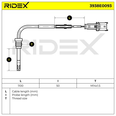 Czujnik temperatury spalin RIDEX 3938E0093 3938E0093 - foto 6