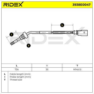 Czujnik temperatury spalin RIDEX 3938E0047 3938E0047 - foto 5