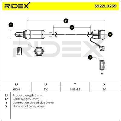 Sonda Lambda RIDEX 3922L0239 3922L0239 - foto 6