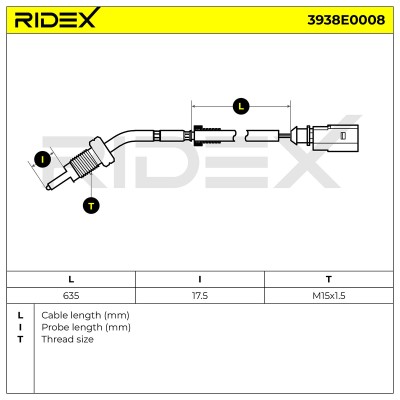 Czujnik temperatury spalin RIDEX 3938E0008 3938E0008 - foto 6
