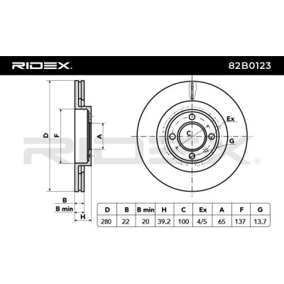 Tarcza hamulcowa RIDEX 82B0123 82B0123 - foto 3