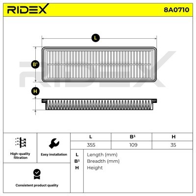 Filtr Powietrza RIDEX 8A0710 8A0710 - foto 6