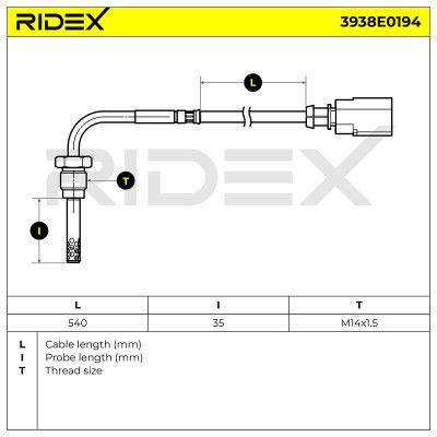 Czujnik temperatury spalin RIDEX 3938E0194 3938E0194 - foto 5