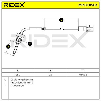 Czujnik temperatury spalin RIDEX 3938E0563 3938E0563 - foto 6