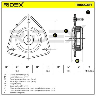Mocowanie Amortyzatora RIDEX 1180S0387 1180S0387 - foto 5