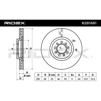 Tarcza hamulcowa RIDEX 82B1681 82B1681 - foto 5