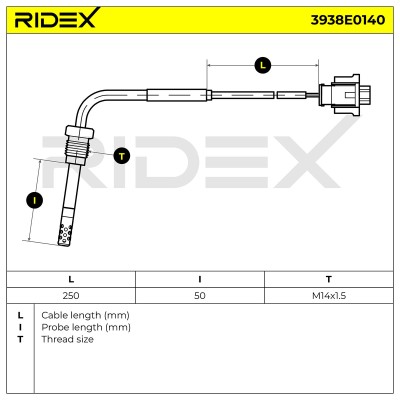 Czujnik temperatury spalin RIDEX 3938E0140 3938E0140 - foto 6