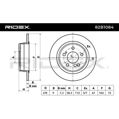 Tarcza hamulcowa RIDEX 82B1084 82B1084 - foto 3