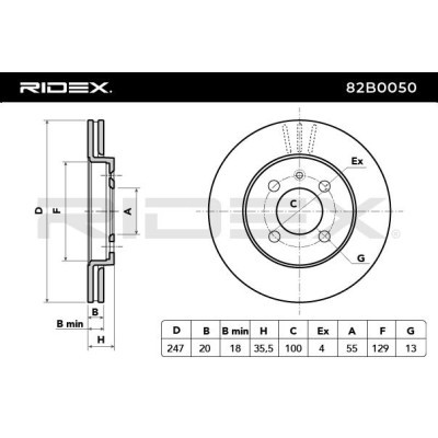 Tarcza hamulcowa RIDEX 82B0050 82B0050 - foto 7