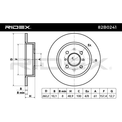 Tarcza hamulcowa RIDEX 82B0241 82B0241 - foto 3