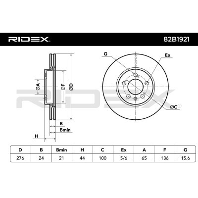 Tarcza hamulcowa RIDEX 82B1921 82B1921 - foto 6