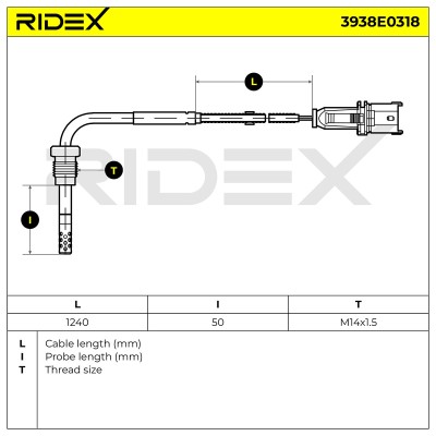 Czujnik temperatury spalin RIDEX 3938E0318 3938E0318 - foto 6