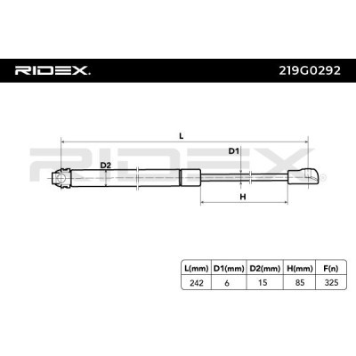 Amortyzator Pokrywy Bagażnika RIDEX 219G0292 219G0292 - foto 7