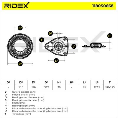 Mocowanie Amortyzatora RIDEX 1180S0668 1180S0668 - foto 5