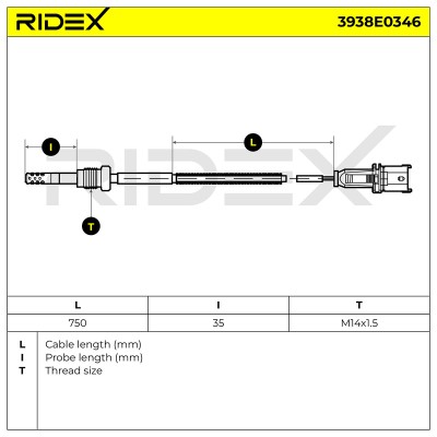Czujnik temperatury spalin RIDEX 3938E0346 3938E0346 - foto 6
