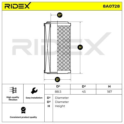 Filtr Powietrza RIDEX 8A0728 8A0728 - foto 5