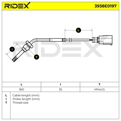 Czujnik temperatury spalin RIDEX 3938E0197 3938E0197 - foto 5