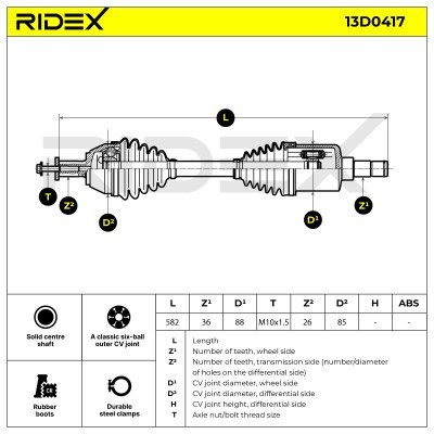 Półoś Napędowa RIDEX 13D0417 13D0417 - foto 7