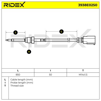 Czujnik temperatury spalin RIDEX 3938E0250 3938E0250 - foto 6