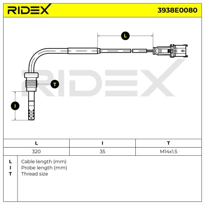 Czujnik temperatury spalin RIDEX 3938E0080 3938E0080 - foto 5