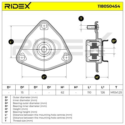 Mocowanie Amortyzatora RIDEX 1180S0454 1180S0454 - foto 6