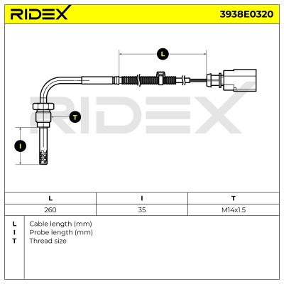 Czujnik temperatury spalin RIDEX 3938E0320 3938E0320 - foto 5